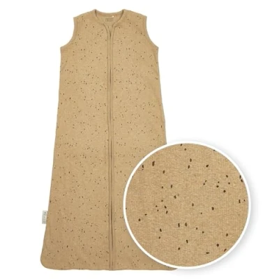 Afbeelding van Meyco baby Rib Mini Spot zomerslaapzak toffee melange 110cm 0.3 TOG
