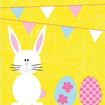 Afbeelding van Duni servetten Bunny &amp; Eggs 3 laags 33x33
