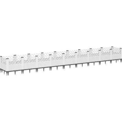 Afbeelding van Plantenbak met pinnen 363,5x43,5x43,5 cm polypropeen wit