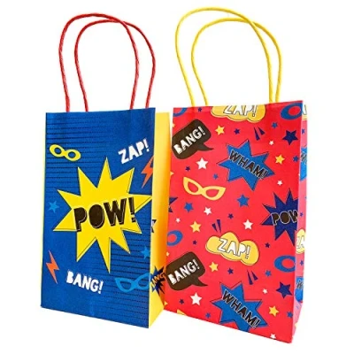 Afbeelding van Amscan 9909091 papieren feestzakjes, superhelden, 8 stuks