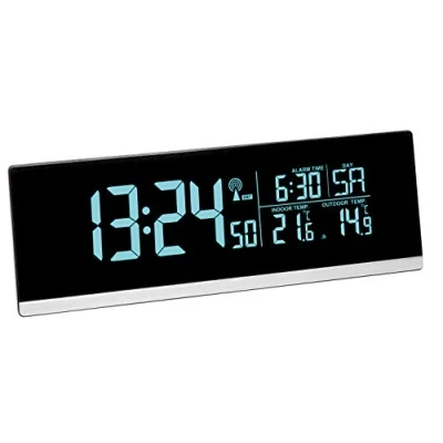 Afbeelding van TFA Dostmann 60.2548.01 Wekker Zendergestuurd Zwart Alarmtijden 1 USB aansluiting
