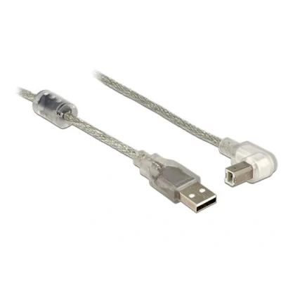 Image de Delock Câble USB (M) pour type B 2.0 2 m connecteur à 90 transparent