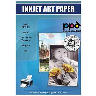 Afbeelding van PPD 50 vellen x A4 canvas Fine Arts bedrukbaar inkjet, 100% katoen, 340 g, fotopapier gestructureerd voor fijne kunst, 83
