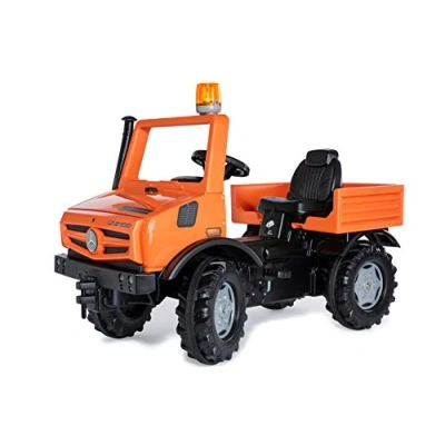 Afbeelding van Rolly Toys Unimog Service 038237 trapauto vanaf 3 jaar, auto om zelf te rijden met fluisterbanden en knipperlicht, trapvoertuig, jaar