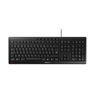 Afbeelding van CHERRY Stream keyboard, bekabeld toetsenbord, Franse lay out (AZERTY), stil typen, uniek typgevoel, plat design, zwart