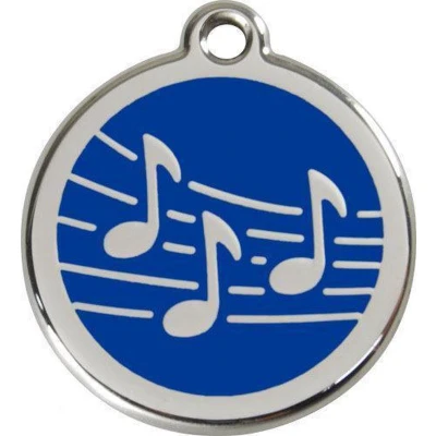 Afbeelding van Music Navy roestvrijstalen hondenpenning small/klein dia. 2 cm RedDingo