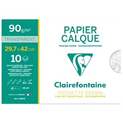 Image de CLAIRFTN POCH 10 FEUILLES CALQ A3 95G