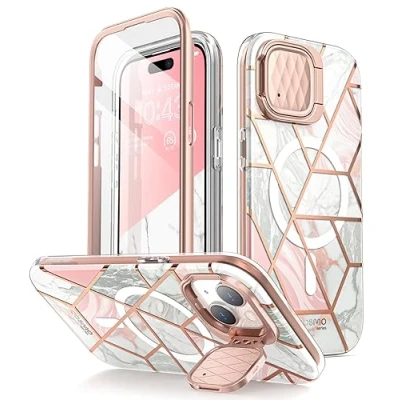 Afbeelding van Cosmo Geschikt Voor iPhone 15/14/13 Mag Case met Screen protector Marmer