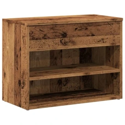 Image de vidaXL Banc à chaussures vieux bois 60x30x45 cm d&#039;ingénierie856754