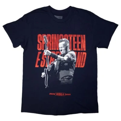 Afbeelding van Bruce Springsteen 24 gitaar foto T shirt, Marine., XL