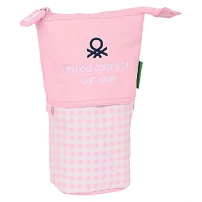 Afbeelding van Potloodetui Benetton Vichy Roze (8 x 19 6 cm)