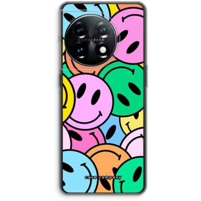 Afbeelding van Case Company® hoesje geschikt voor OnePlus 11 Smiley N1 Soft Cover Telefoonhoesje Bescherming aan alle Kanten en Schermrand