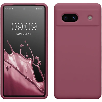 Afbeelding van kwmobile telefoonhoesje geschikt voor Google Pixel 7a Hoesje met siliconen coating Smartphone case in orchidee paars