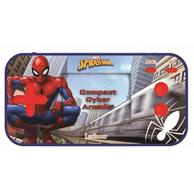 Image de Lexibook, Spider Man Console de jeux portable Compact Cyber Arcade®, 150 jeux, écran LCD, à piles, bleu, JL2367SP
