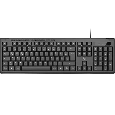 Afbeelding van Rii RK907 toetsenbord USB, bekabeld pc, business slim met kabel voor Mac/PC/tablet/Windows/Android/microsoft, QWERTZ Duitse lay out