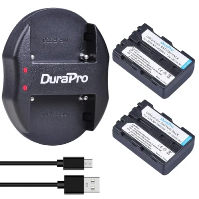 Afbeelding van DuraPro NP FM500H Li ion batterij en USB oplader voor Sony Alpha SLT A57, A58, A65, A65V, A77, A77V, A99, CLM V55, DSLR A100, A200, A300, A350, A450, A500