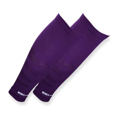 Afbeelding van Tapedesign Tubes Pro 1 paar paarse voetbalsokken (zonder sokken) voor dames, heren en kinderen voetbalmouwen scheenbeschermers Knielange
