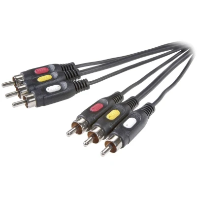 Afbeelding van SpeaKa Professional Composite Cinch AV Aansluitkabel [3x stekker 3x stekker] 2.00 m Zwart