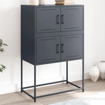 Afbeelding van Dressoir 68,5x38,5x107 cm staal antracietkleurig