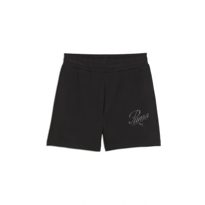Afbeelding van ESS SCRIPT short met hoge taille voor Dames, Zwart, Maat S PUMA