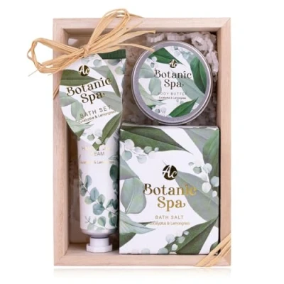 Afbeelding van Accentra BOTANIC SPA cadeauset voor dames in mooie geschenkdoos, 3 delige verzorgingsset met handcrème, lichaamsboter en badzout, geschenkdoos Valentijnsdag