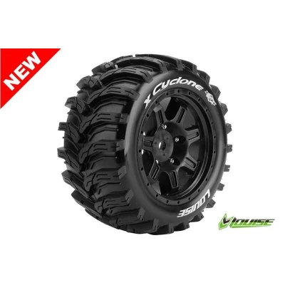 Afbeelding van Louise RC MFT X CYCLONE Maxx Serie Bandenset Gemonteerd Sport Velgen Zwart Zeskant 24mm