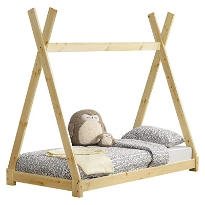 Afbeelding van Juniorbed Tipi met bedbodem 80x160cm naturel