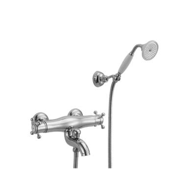 Afbeelding van Huber Victorian Thermostatische Badkraan met douchegarnituur Brons VTD2701027