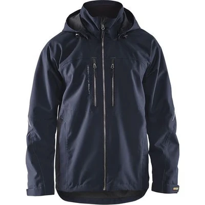 Image de Veste hiver technique marine foncé/noir, matériau respirant étanche