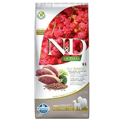 Afbeelding van Farmina Quinoa Neutered Eend Medium Maxi 12kg Hond Voedsel Transparant