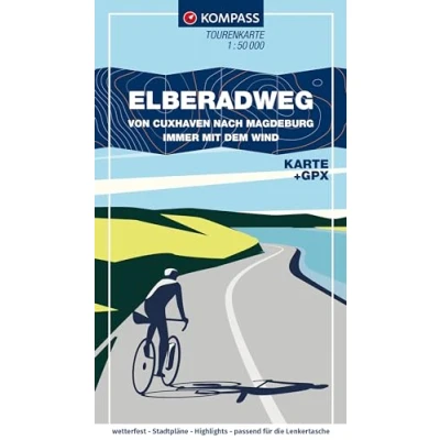 Afbeelding van KOMPASS Fahrrad Tourenkarte Elberadweg von Cuxhaven nach Magdeburg 1:50.000