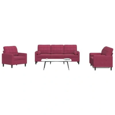 Image de vidaXL Ensemble de canapés 3 pcs avec coussins et traversins velours