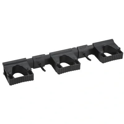 Afbeelding van Vikan Suspension Systems Hygiene Hi Flex Hanging System with 3 Rubber Band Clamps and 2 Hooks Black 420mm