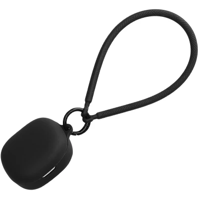 Afbeelding van kwmobile oordopjes case geschikt voor JBL Wave Flex hoesje Oortjes cover met handstrap in ear koptelefoon hoes Silicone zwart