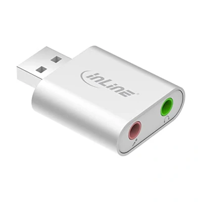 Afbeelding van InLine premium USB A 3,5mm Jack headset audio adapter / aluminium