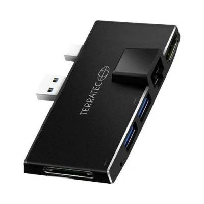 Image de Adaptateur USB 2.0 Terratec CONNECT Pro2 310539 [1x 1x HDMI femelle, 3.0 femelle type C, Slot pour carte MicroSD, port SD, Ethernet Extension
