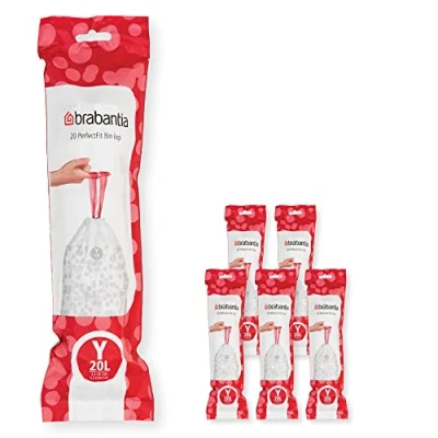 Afbeelding van Brabantia Perfect Fit Y 20L Vuilniszakken 120 Stuks Wit