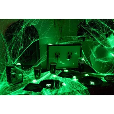 Afbeelding van Folat Spinnenweb 100 gram Glow In The Dark Halloween Decoratie Versiering