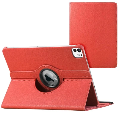 Afbeelding van iMoshion Tablet Hoes Geschikt voor iPad Air 5 (2022) /iPad 11 inch (2024) M2 / 4 (2020) Pro (2018) 360 Draaibare Bookcase Rood