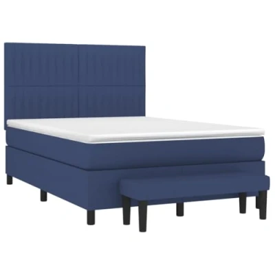 Afbeelding van vidaXL Boxspring met matras stof blauw 140x200 cm