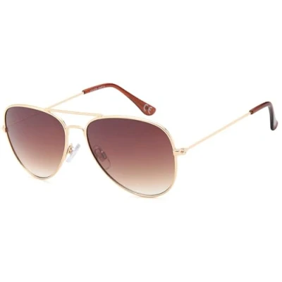 Afbeelding van styleBREAKER Kinderen pilotenzonnebril met roestvrij stalen frame, gespiegeld of getint 09020059, Goudkleurig frame/bruin kleurverloop glas