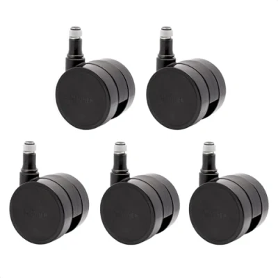 Afbeelding van Wagner 02173561 bureaustoelwielen, harddesign, diameter 50 mm, hoogte 55 intermitterende rem, steekpen 11 x 20 maximale belasting kg/rol, 5 stuks