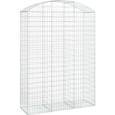Afbeelding van vidaXL Schanskorf gewelfd 150x50x200/220 cm gegalvaniseerd ijzer