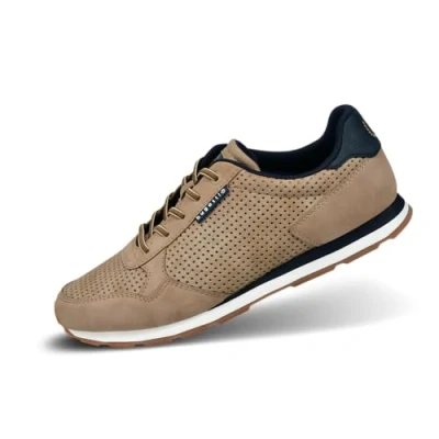 Afbeelding van bugatti Sacramento Sneakers laag, Heren, Maat: 43, Taupe Kunststof