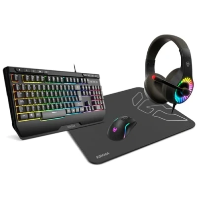 Afbeelding van Pack Gaming Krom Kenya Qwerty Spaans Zwart Multicolour