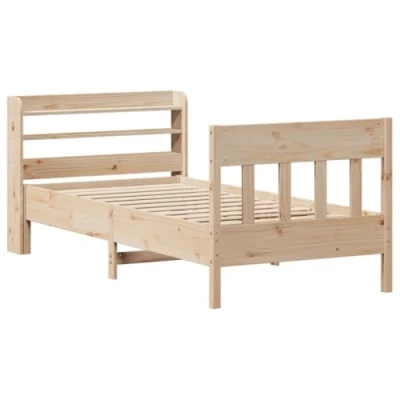 Afbeelding van Bedframe met hoofdbord massief grenenhout 100x200 cm