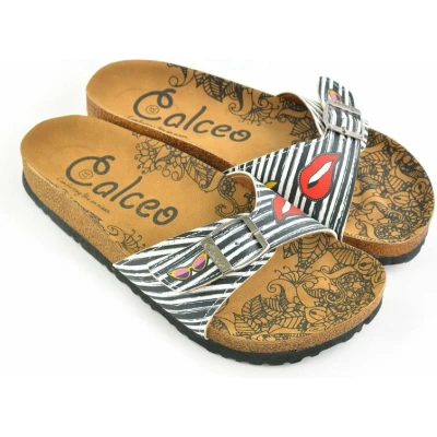 Afbeelding van GOBY Kiss And Sunglasses Slippers Sandalen Hoge kwaliteit Handmade Maat 35
