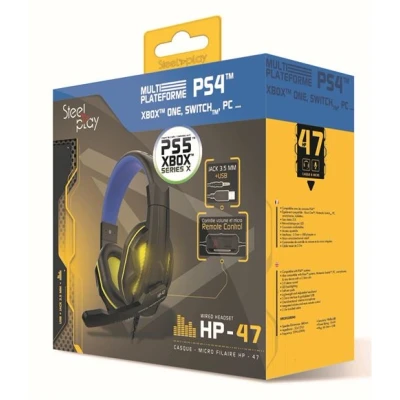 Image de Casque Gaming LED avec fil Steelplay HP 47 compatible PS5, PS4, Xbox Series, One, Switch et PC