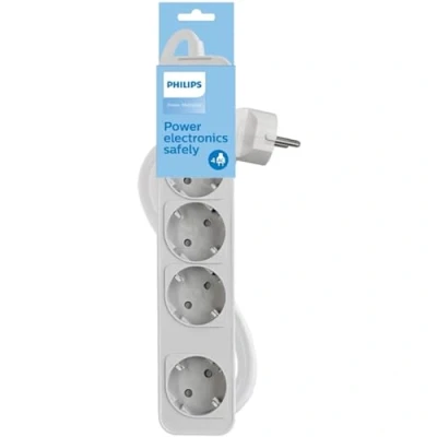 Afbeelding van Philips 4 voudige Stekkerdoos 1,5 Meter White Wit Stekkers