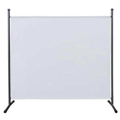 Afbeelding van Paravent, 180 x 178 cm, stof, ruimteverdeler, groot, tuin, scheidingswand, balkon, inkijkbescherming, wit